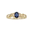 10K Yellow/White Gold 0.02 ct. Diamond and 6 x 4 MM Oval Shaped Sapphire Ring