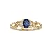 10K Yellow/White Gold 0.02 ct. Diamond and 6 x 4 MM Oval Shaped Sapphire Ring