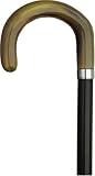 Walking Cane-Pointed nose. This walking stick cane has an imported genuine horn handle. this walking aid has a black ebony tapered shaft. This horn handle cane has a weight capacity of 250 pounds and 36 inches