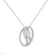 Necklace With 0.60ctw Precious Stones - Genuine Clean Diamonds Beautifully Designed in 14K White Gold Length 18in