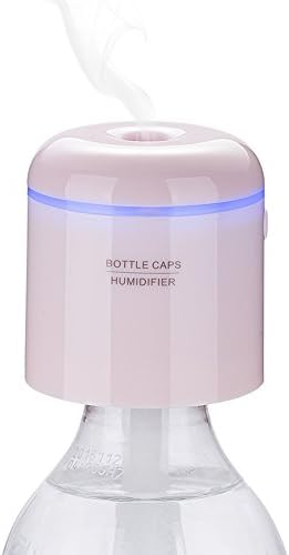 Mini Humidifier / Bottle Cap Humidifier / USB Humidifier Portable Design Cool Mist Humidifier Compatible with Coca Cola Evian for Office Home Travel (Bottle Not Included) (pink)