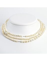 Sterling Silver White Freshwater Cultured Pearl Necklace - QH2467-52"