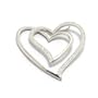 Double Heart Desgin Clear CZ Sterling Silver Pendant with Rhodium Plated
