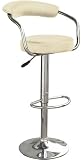 Cream & Chrome Swivel Bar Kitchen Breakfast Stools Chair 060
