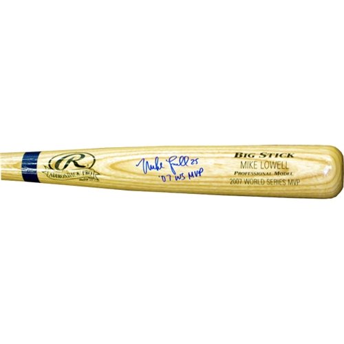 Mike Lowell ''07 WS MVP'' Autographed/Hand Signed Big Stick Ash Bat