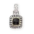 SILVER PENDANT 14K GOLD ACCENTS W/ONYX AND WHITE CZ