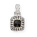 SILVER PENDANT 14K GOLD ACCENTS W/ONYX AND WHITE CZ