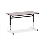 8700 Series Computer Table with 24 x 48 Top Color: Medium Oak Banding