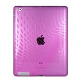 Apple iPad2 16GB,32GB,64GB専用ケース　TPU素材のウェーブデザイン ピンク　【２セット】＝【ケース＋液晶保護フィルム】