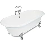 American Bath Factory P1-WC-03 Winston Bathtub Package 03 in White with Chrome Ball and Claw Feet an
