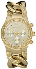 MICHAEL Michael Kors #MK3150 Women's Gold Tone Chain Bracelet Glitz Chronograph Watch