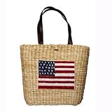 American flag straw bag