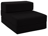 from 0fficial Gilda Foldout Products Gilda  Single Chairbed Guest Z Chair bed Futon - BLACK COTTON - more Colours & Fabric Types in Store