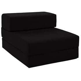 Gilda � Single Chairbed Guest Z Chair bed Futon - BLACK COTTON - more Colours & Fabric Types in Store