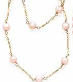 14K Pink Pearl Tincup Necklaceand Bracelet Set F/w 18