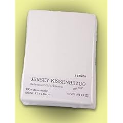 Seitenschl�ferkissen / Stillkissen Bezug, Jersey Qualit�t 100% Baumwolle,------ 2er Set f�r 145x40 cm - weiss