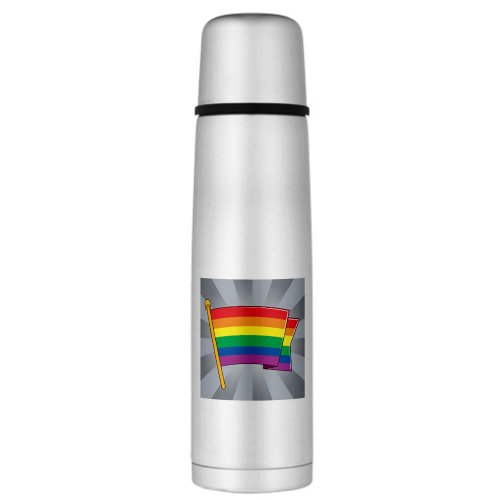Large Thermos Bottle Gay Real Rainbow Flag