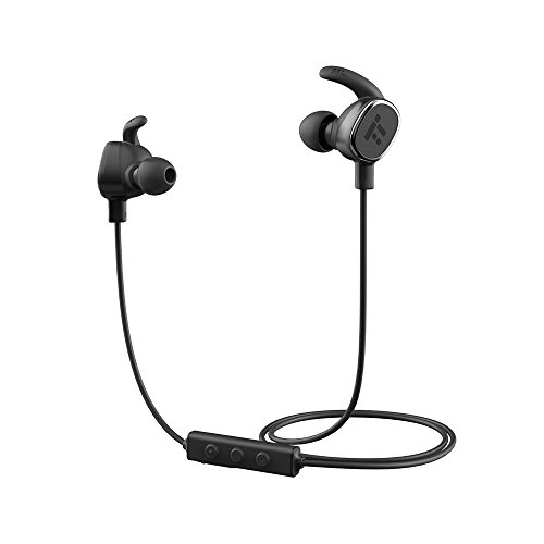 TaoTronics Bluetooth 4.1 Headphones with Built-In Magnets (Ultralight Wireless Stereo Earphones with aptX & CVC 6.0 Noise Isolation Technology - In-Line Mic & Remote Controls, Ceramic Antenna)