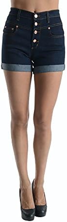 JB18160 - Plus Size High Waist Soft Stretch Short Shorts in Dark Blue Size 2XL