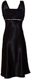 Satin Chiffon Prom Dress Gown Crystals Knee-Length, 2X, Black