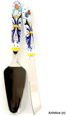 RICCO DERUTA: Cake knife and Server set with ceramic handle [#2040-RIC]