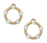 Small Circular Earrings w/ Flush Set Diamonds .15cttw