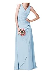 V-neck Sheath Floor Length Chiffon Lace Evening Dress/Bridesmaid Dress/Party Dress 