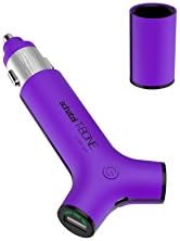 Cleer Gear Car Charger and Power Bank Compatible with All Smartphones - Retail Packaging - Purple
