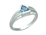 .75 Carat Trillion Cut Genuine London Blue Topaz Sterling Silver Ring