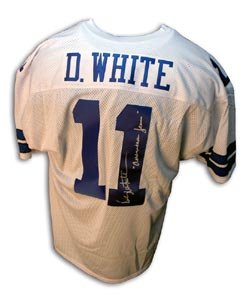 Danny White Signed Dallas Cowboys White Throwback Jersey - Americas Team