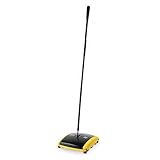 Rubbermaid Commercial Dual Action Sweeper, Boar/Nylon Bristles, 42 Inch Steel/Plastic Handle, Black/Yellow (421388BLA)
