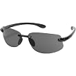 Suncloud Optics Excursion Rimless Frames Polarized Designer Sunglasses w/ Free B&F Heart Sticker - Black/Gray