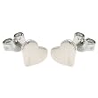 Sterling Silver Heart Stud Earrings .925 Stamp Hypoallergenic Nickel Free