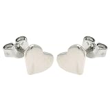 Sterling Silver Heart Stud Earrings .925 Stamp Hypoallergenic Nickel Free