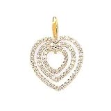 14K YELLOW GOLD AND CZ HEART PENDANT 3.80CTW FITS 2MM