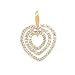 14K YELLOW GOLD AND CZ HEART PENDANT 3.80CTW FITS 2MM