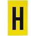 Brady 1570-H,  15 Series Number & Letter Card, 9" Height x 5" Width, Black on Yellow, Legend "H"  (1 per Order)