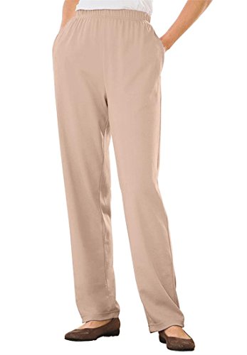 Women's Plus Size Petite Pants, Straight Legged In 7-Day Knit