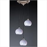 Mela Three Pendant Light in Satin Nickel Glass Type: Mountain