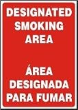 DESIGNATED SMOKING AREA (BILINGUAL) 14 x 10 Aluminum Sign