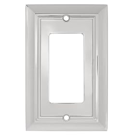 Liberty Hardware 126300 Architectural Single Decorator Wall Plate, Polished Chrome