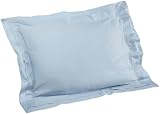 Pinzon Hotel Banded 100-Percent Egyptian Cotton Sateen 20-By-26-Inch Standard Sham, Silver Blue