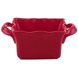 BIA Cordon Bleu Wavy 5-Ounce Square Ramekins, Set of 4, Red