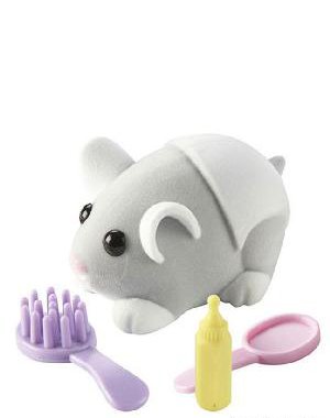 Zhu Zhu Pets Hamster Babies Baby Cakes Light Gray Baby with White Diaper