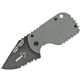 SUBCOM, Gray G-10 Handle, Black Blade, ComboEdge
