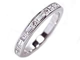 18k White Gold Baguette Diamond & Princess Cut Diamond Ring Size 7 Ct.tw 0.70