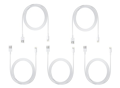 Apple MD818ZM/A Lightning to USB Cable 3.28-Feet - White, 5-Pack