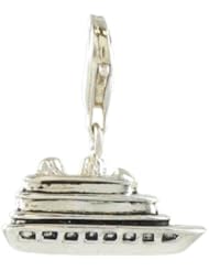 Oscaro Charms 925 Sterling Silver Cruise Ship Click-on Charm Lobster Clasp for Thomas Sabo Style Bracelets and Necklace
