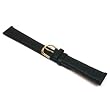 Black Leather Watch Band Padded Smooth Calf 18mm New