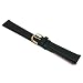 Black Leather Watch Band Padded Smooth Calf 18mm New